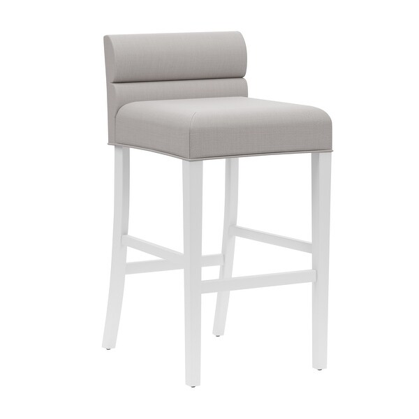 Desco Wood Upholstered Stool， White