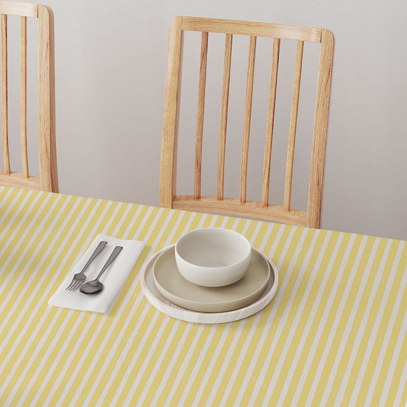 Square Tablecloth， 100% Polyester， 70x70， Lemonade Stripe