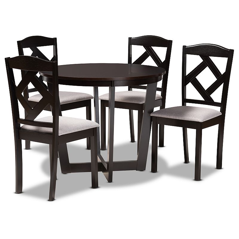 Baxton Studio Morigan Dining Table and Chair 5-piece Set