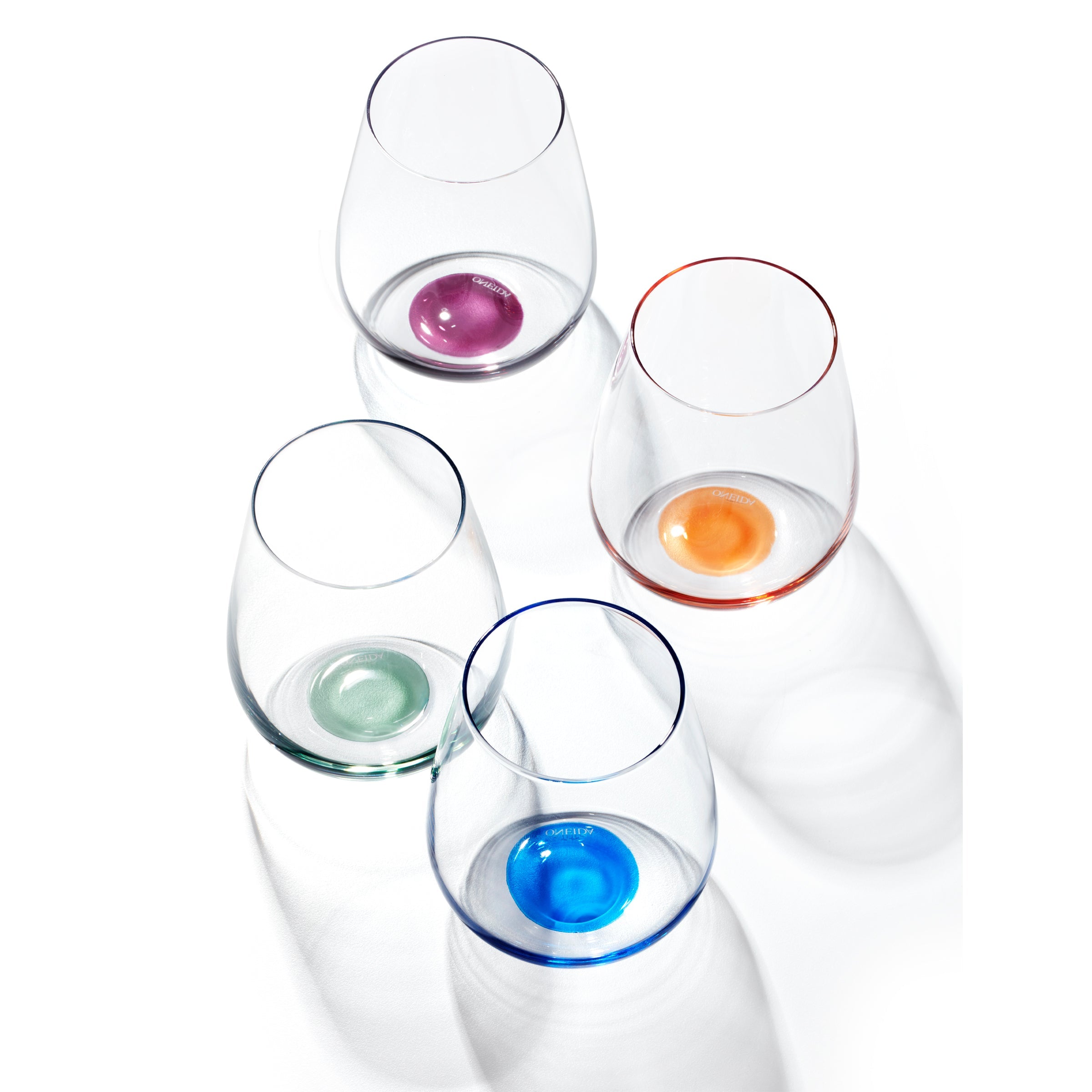 Bottoms Up Stemless Wine Glasses, Set Of 4