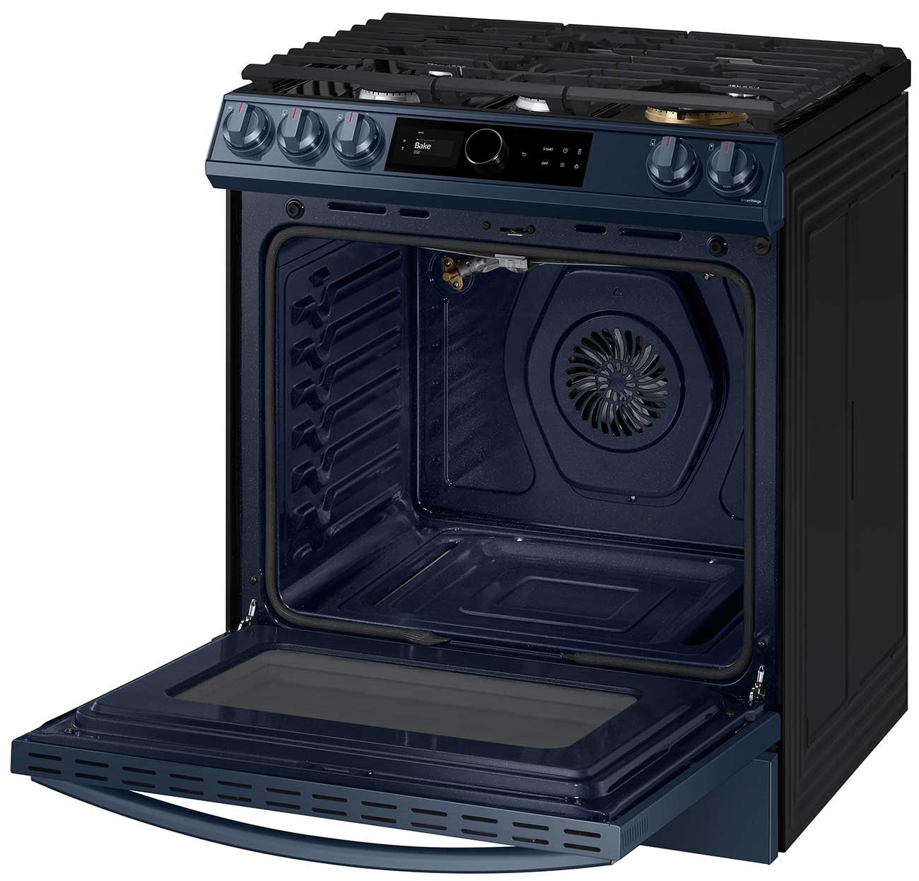  ADA 6 Cu. Ft. Fingerprint Resistant Navy Steel BESPOKE Front Control Slide-In Gas Range With Smart Dial and Air Fry