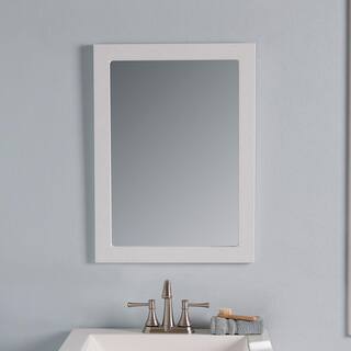 Glacier Bay Lancaster 19.75 in. W x 26.87 in. H Framed Wall Mirror in White LAWM20-WH