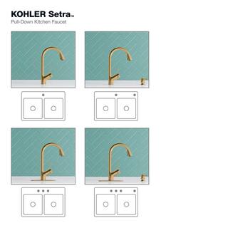 KOHLER Setra Single-Handle Pull-Down Sprayer Kitchen Faucet in Vibrant Brushed Moderne Brass K-R22897-SD-2MB