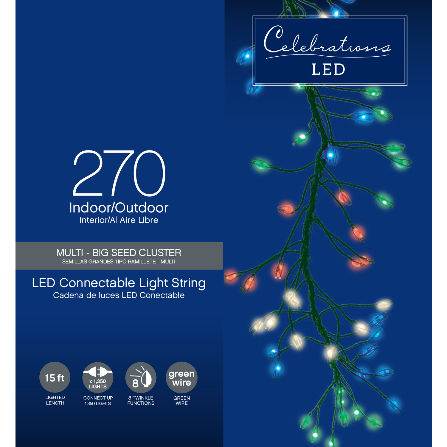 Celebrations Multicolored Micro Dot/Fairy LED String Christmas Lights 15