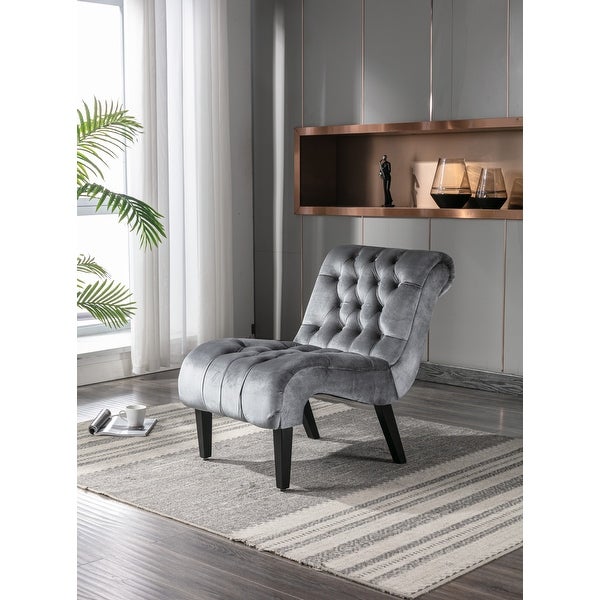 Accent Living Room Chair Leisure Chair Curved Armless Chair for Small Spaces