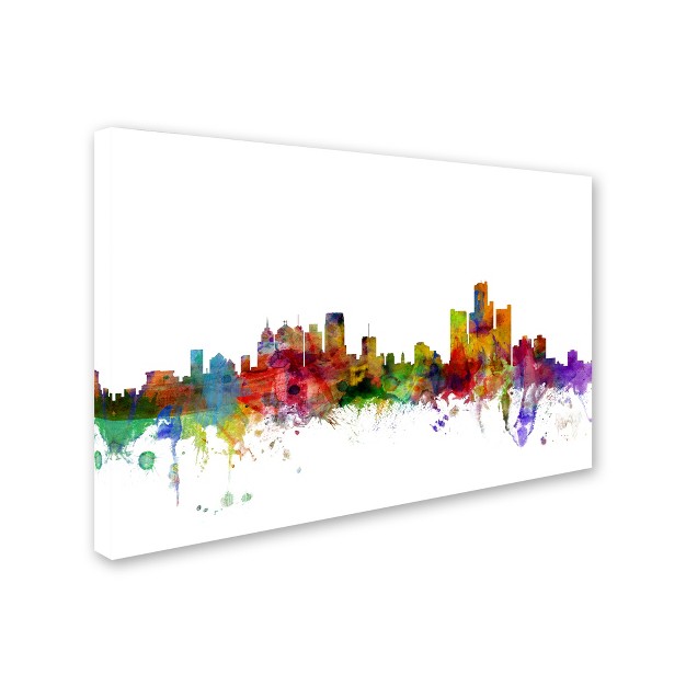 Trademark Fine Art michael Tompsett x27 detroit Michigan Skyline x27 Canvas Art