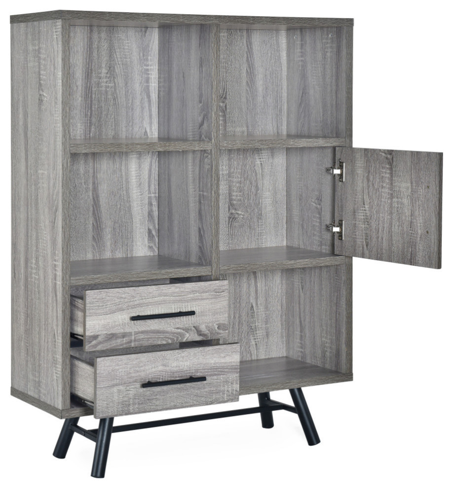 Bokchito Faux Wood Cabinet   Midcentury   Accent Chests And Cabinets   by GDFStudio  Houzz