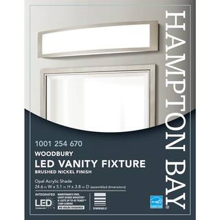 Hampton Bay Woodbury 24.5 in. Brushed Nickel Linear LED Vanity Light Bar IQP1381L-4