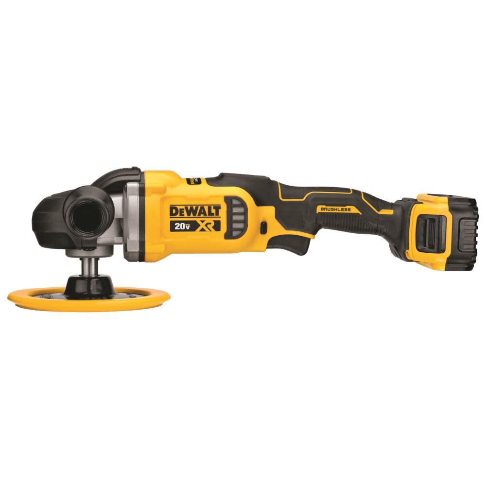 DEWALT 20V MAX* XR 7 in (180mm) Cordless Variable Speed Rotary Polisher Kit DCM849P2 from DEWALT