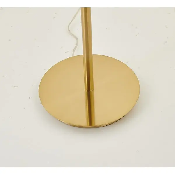 Brass Metal Table Lamp With White Glass Shades
