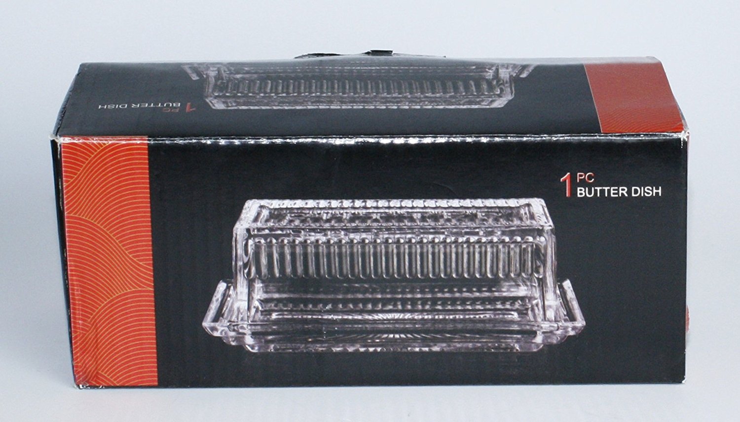 Lead-Free Crystal Covered Modern French Butter Dish with Lid