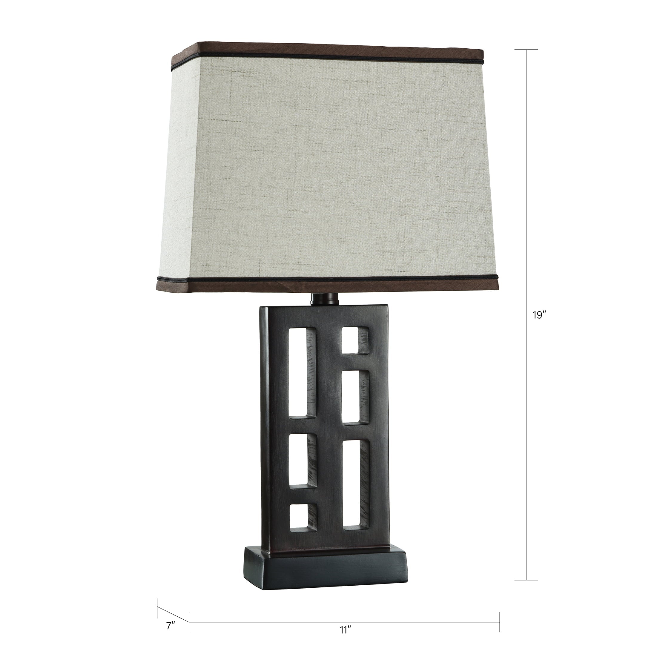 Better Homes & Gardens Open Works Lamp with Shade, Walnut