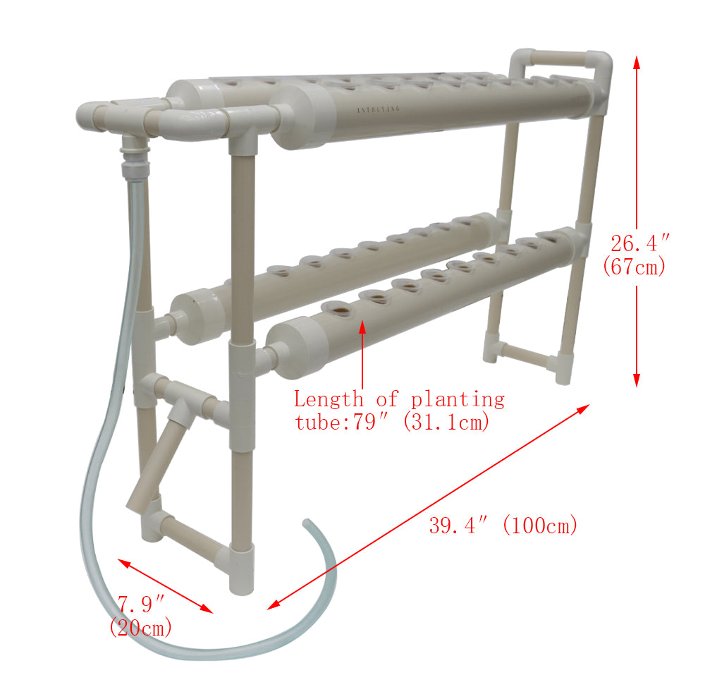 TECHTONGDA Hydroponic 36 Holes Site Grow Kit Pipeline Vegetable Planter Garden Plant System Indoor Grow Kit