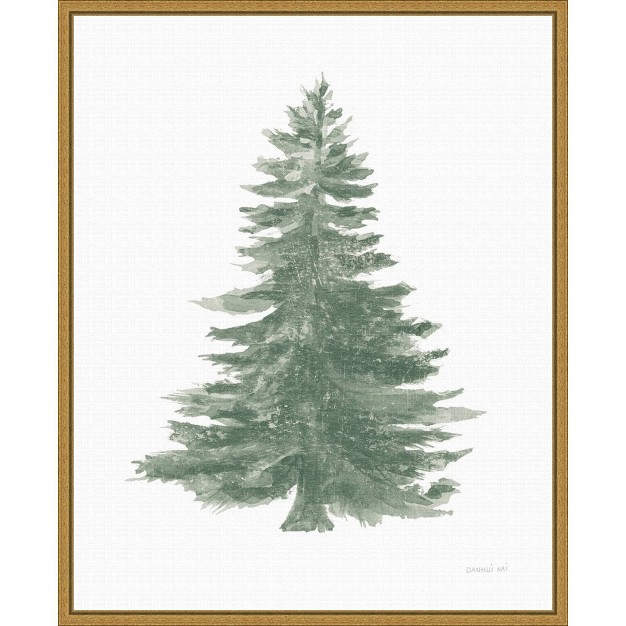 X 20 quot Floursack Holiday Tree By Danhui Nai Framed Canvas Wall Art Amanti Art