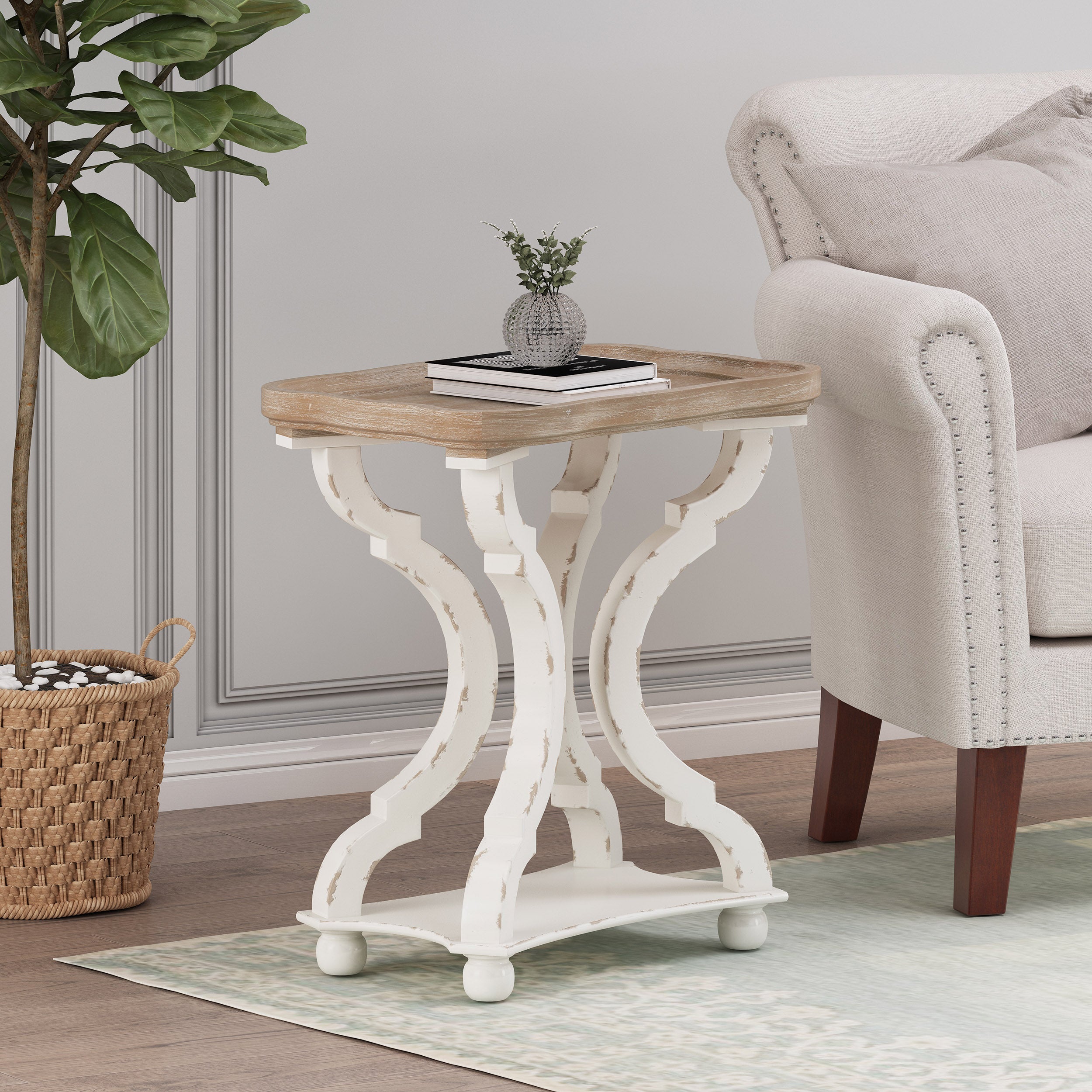 Andrew French Country Accent Table with Rectangular Top