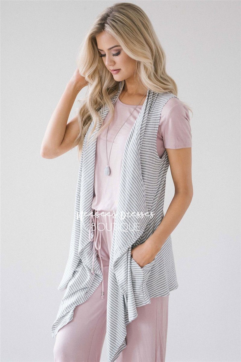 Striped Pocket Vest