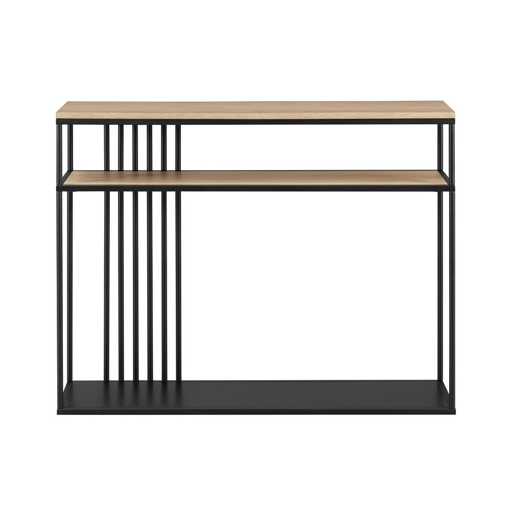 Middlebrook Contemporary Slatted Metal Entry Table