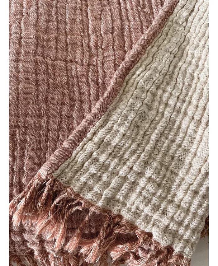 Anaya Home Terracotta Oversized Crinkled Cuddle Blanket 80x155