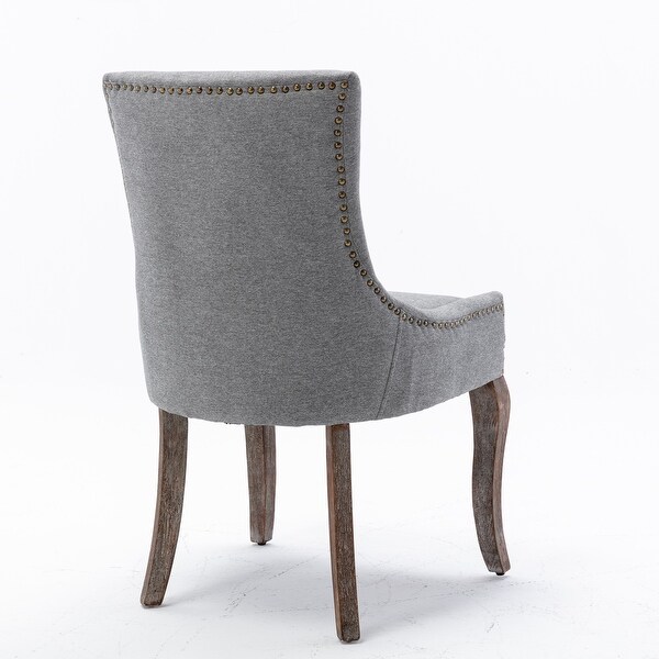 Ultra Side Fabric Dining Chair with Neutrally Toned Solid Wood Legs