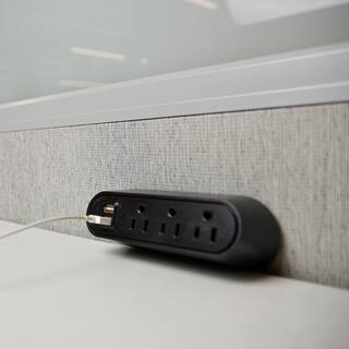 Legrand Wiremold 3-Outlet Desktop Power Strip Center Kit with USB A 6 ft. Cord Black WSPC320BK