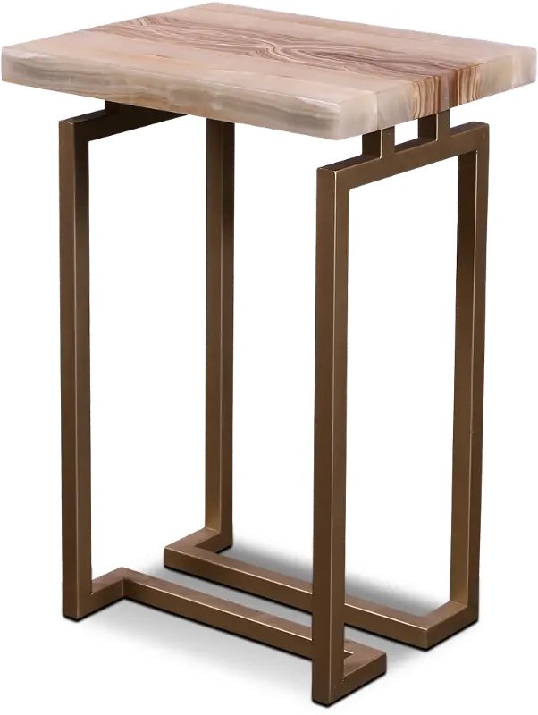 Spectrum Onyx and Gold Side Table