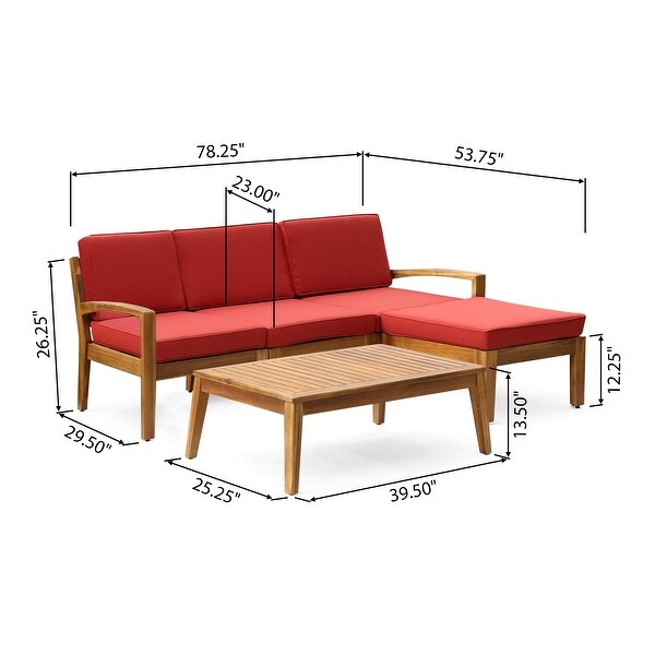 Grenada Outdoor Acacia Sectional Sofa Set by Christopher Knight Home