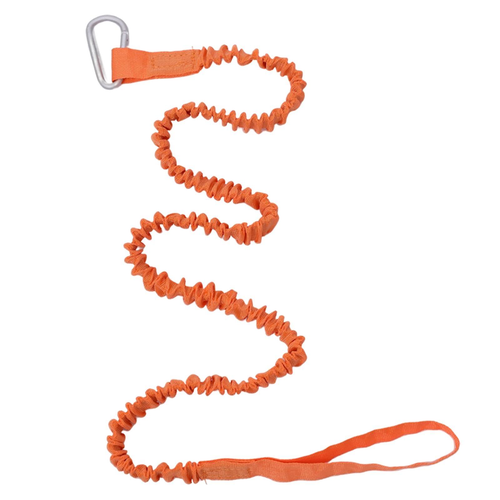 Kayak Paddle Tether Leash With Metal Buckle Clip Kayaking Fishing Leash Rope Orange