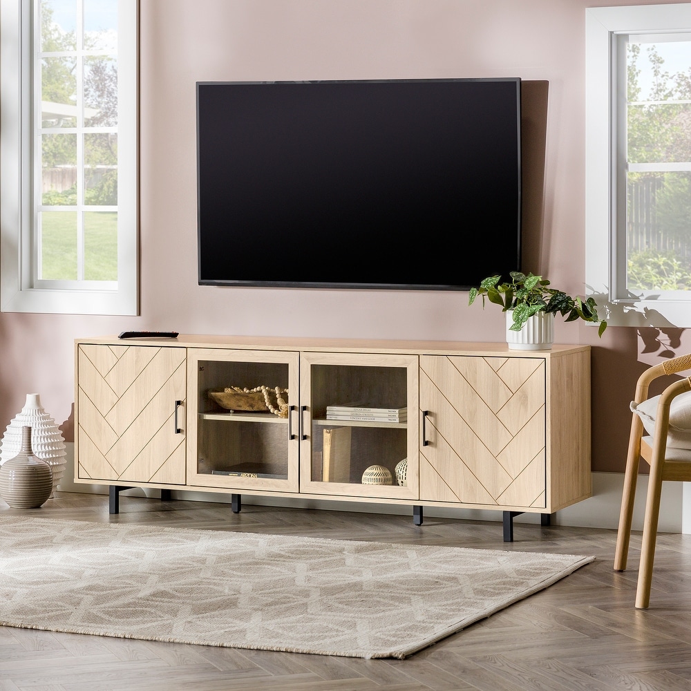 Middlebrook 70 Inch 4 Door Herringbone TV Stand