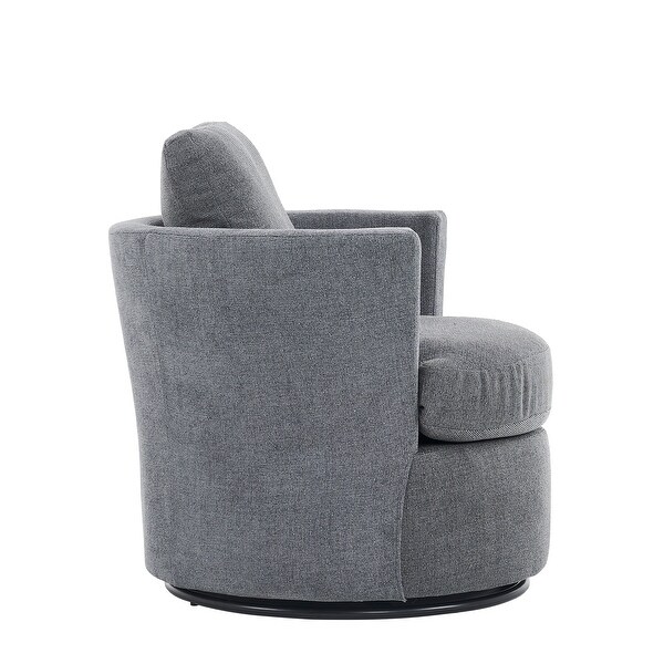 Swivel Barrel Chair，Comfy Round Accent Sofa Chair for Living Room，360 Degree Swivel Barrel Club Chair