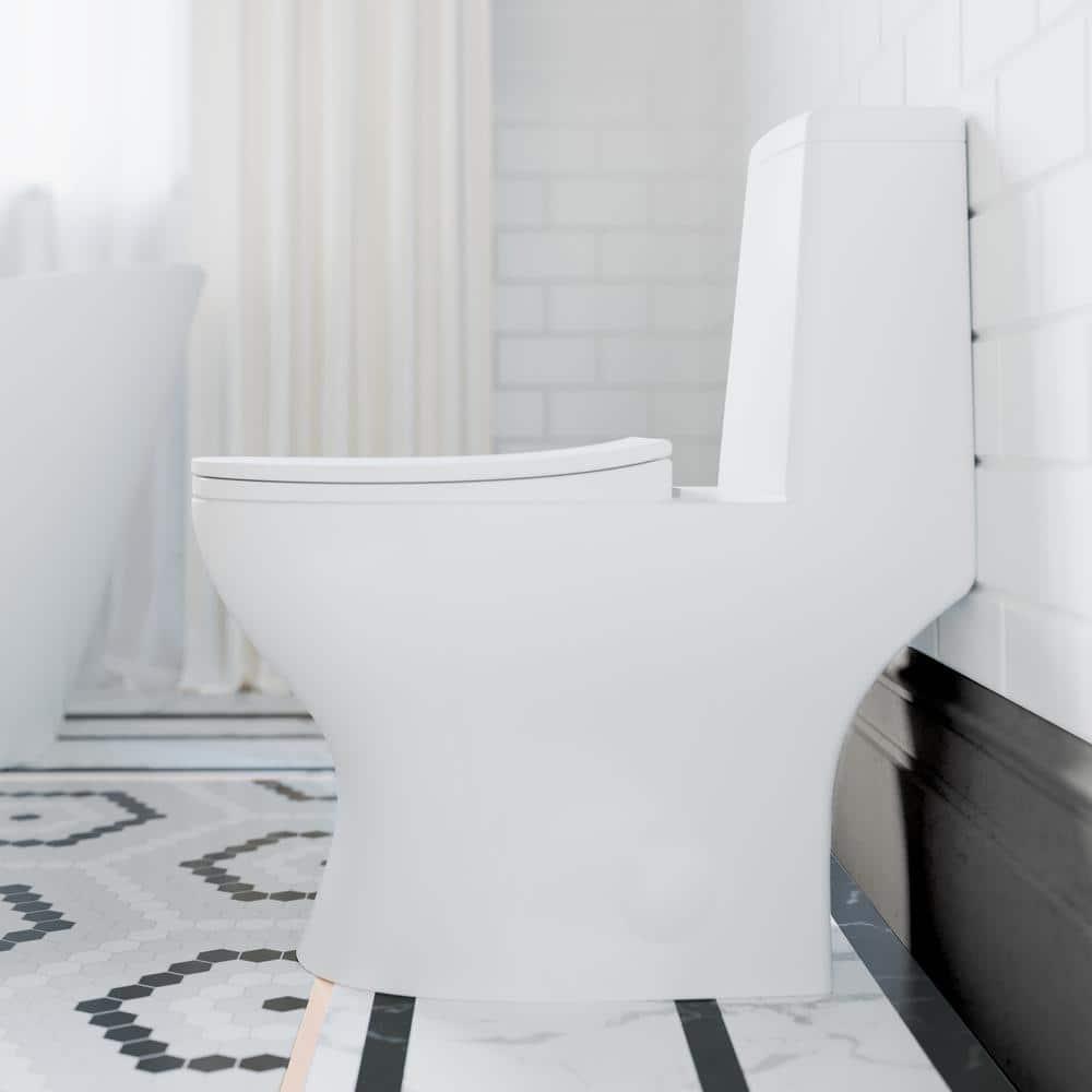 Swiss Madison 1piece 11 GPF Ivy 10 in RoughIn Dual Flush Elongated Toilet in White Seat Included