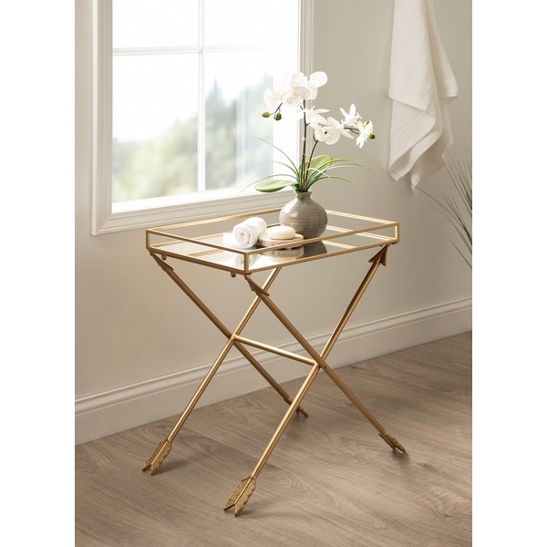 Silver Orchid Jalabert Arrow Metal Accent Table - 21x14x26 - - 20340339