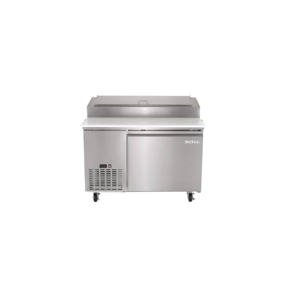 Norpole 13.8 cu. ft. Single Door Commercial Pizza Prep Freezerless Refrigerator in Stainless Steel NP1R-PT