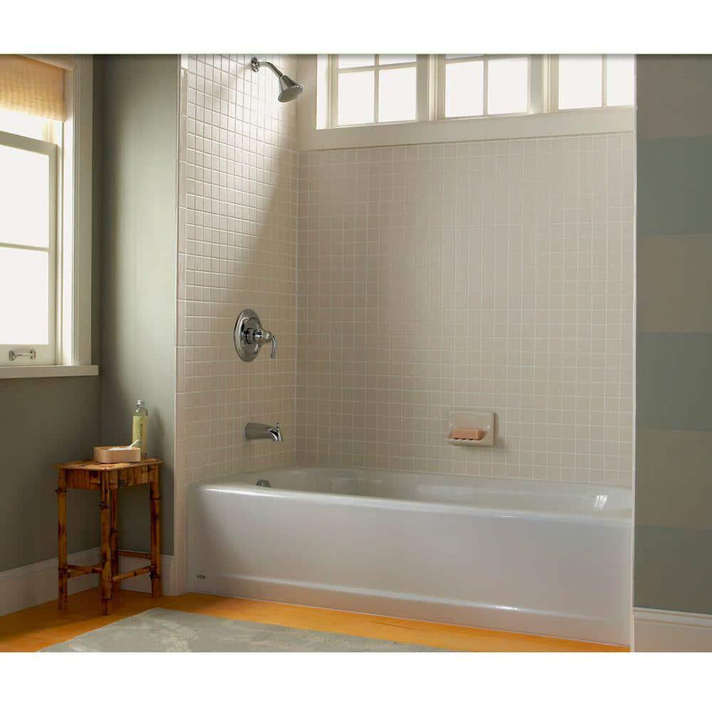 American Standard Princeton 72 in x 100 in Soaking Bathtub with Left Hand Drain in White