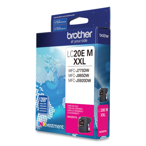 Brother LC20EM INKvestment Super High-Yield Ink， 1，200 Page-Yield， Magenta