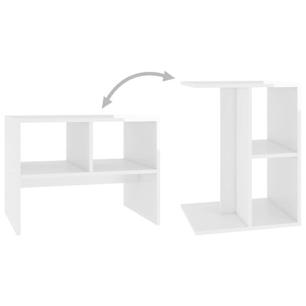 vidaXL Side Table High Gloss White 24