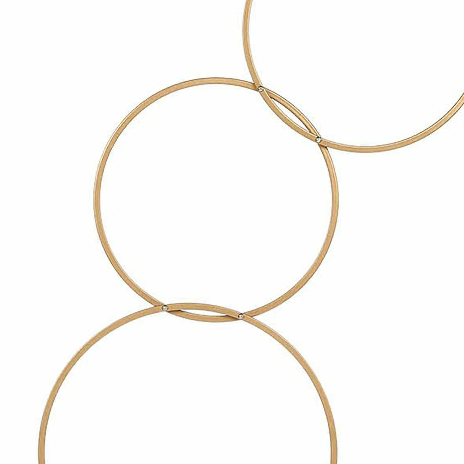 4-Tiered Gold Hoop Pillar Flower Stand, Metal Wedding Arch Table Centerpiece - Hoop Wreath 5ft