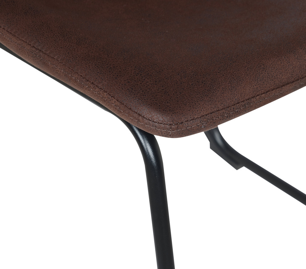 Deen Side Chair in Dark Brown (Set of 2)   Industrial   Dining Chairs   by Taiga Furnishings  Houzz