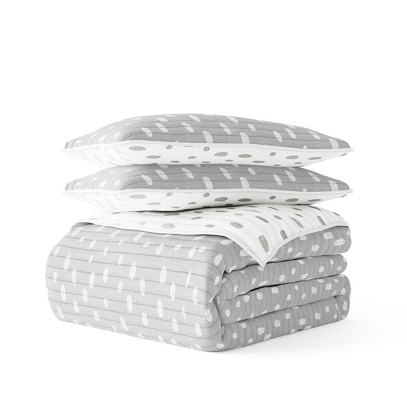 Home Collection All Season Painted Dots Reversible Quilt Set with Shams