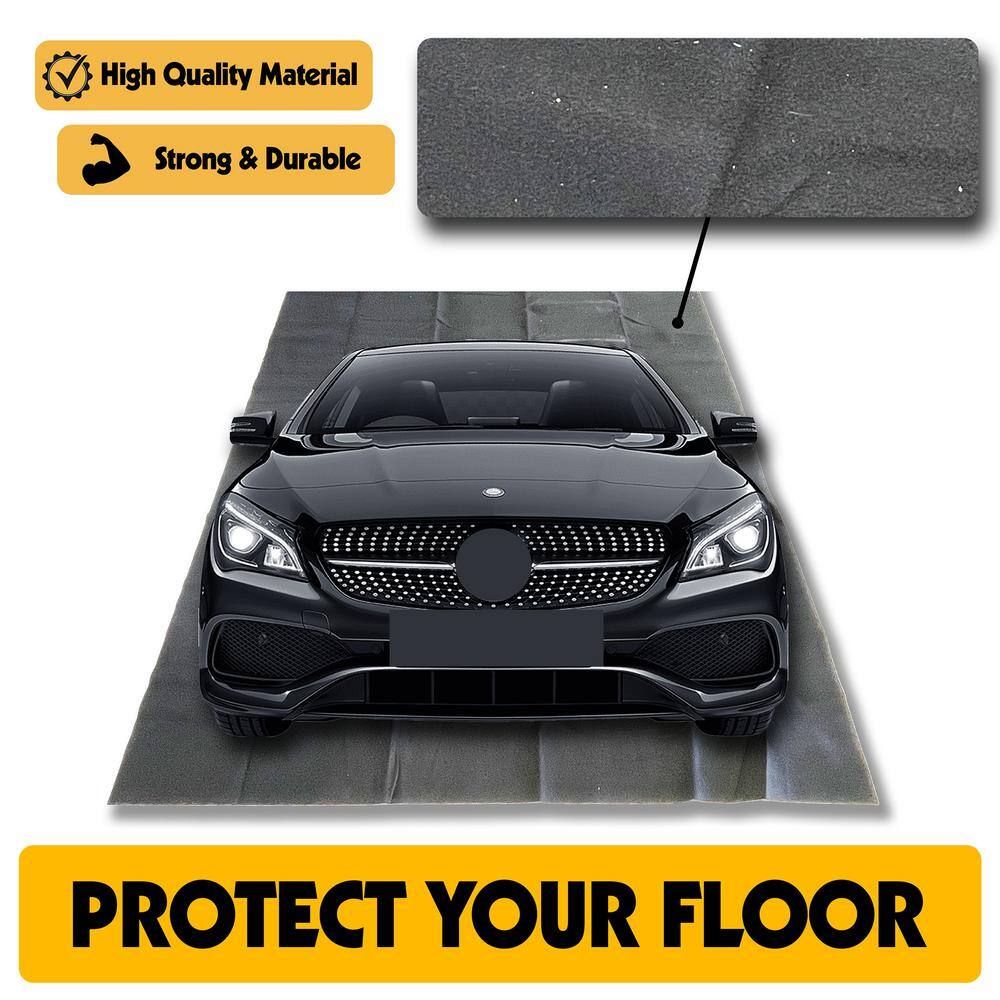 AUTOFLOORGUARD 7.3 ft. W x 17 ft. L Black Vinyl Scrip Garage Flooring AFG8018