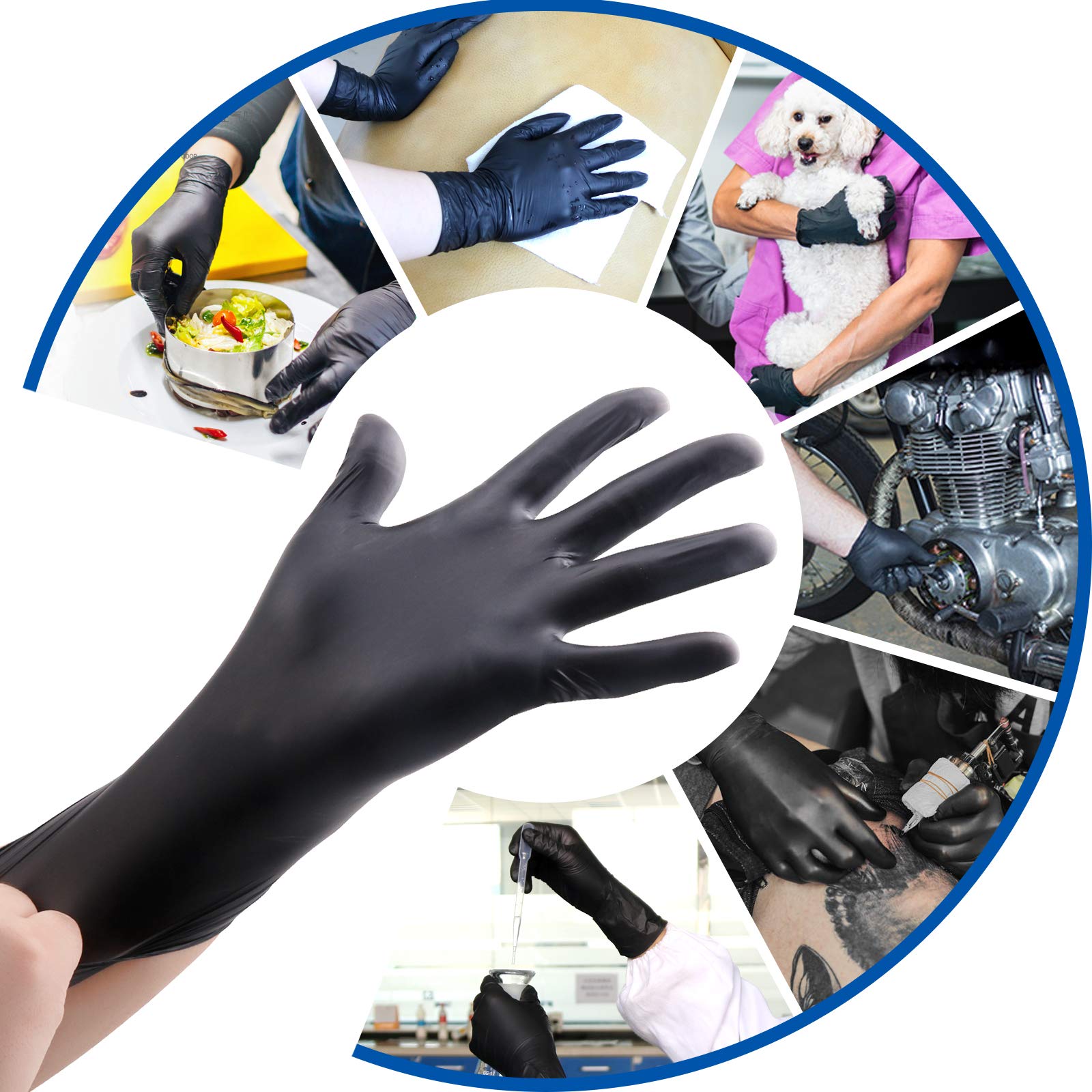 30 Pack Disposable Black Nitrile Gloves For BBQ Cooking Household Cleaning Work Safety Tools Unisex Latex Free Antistatic Gardening Gloves