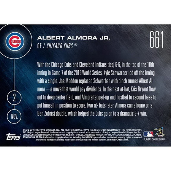 Topps TPS 16TN 0661 C Chicago Cubs Albert Almora J...