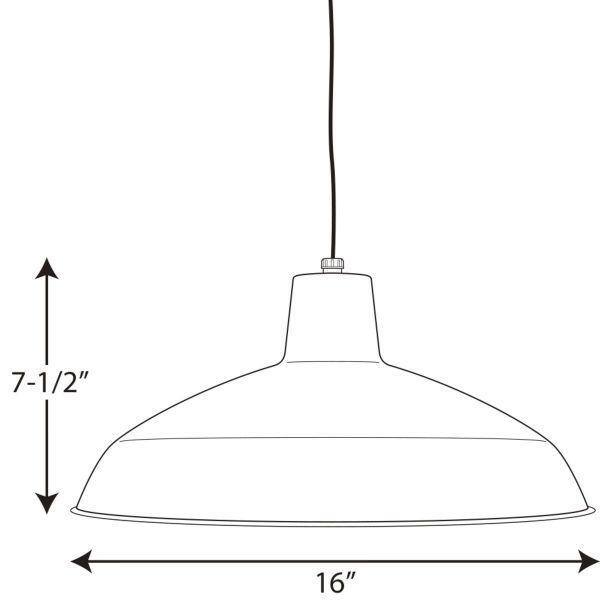 Progress Lighting 1-Light Brushed Nickel LED Pendant with Metal Shade P5094-0930K9