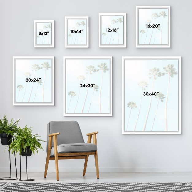 Americanflat Summer Palms By Gal Design Floating Canvas Frame Modern Wall Art Decor