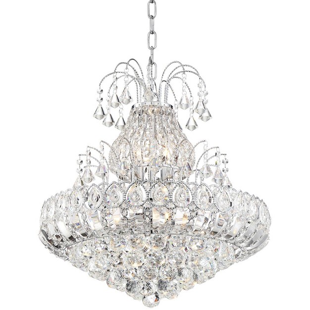 Wide Modern Tiered Crystal 8 light Fixture For Dining Room House Foyer Kitchen Island Entryway