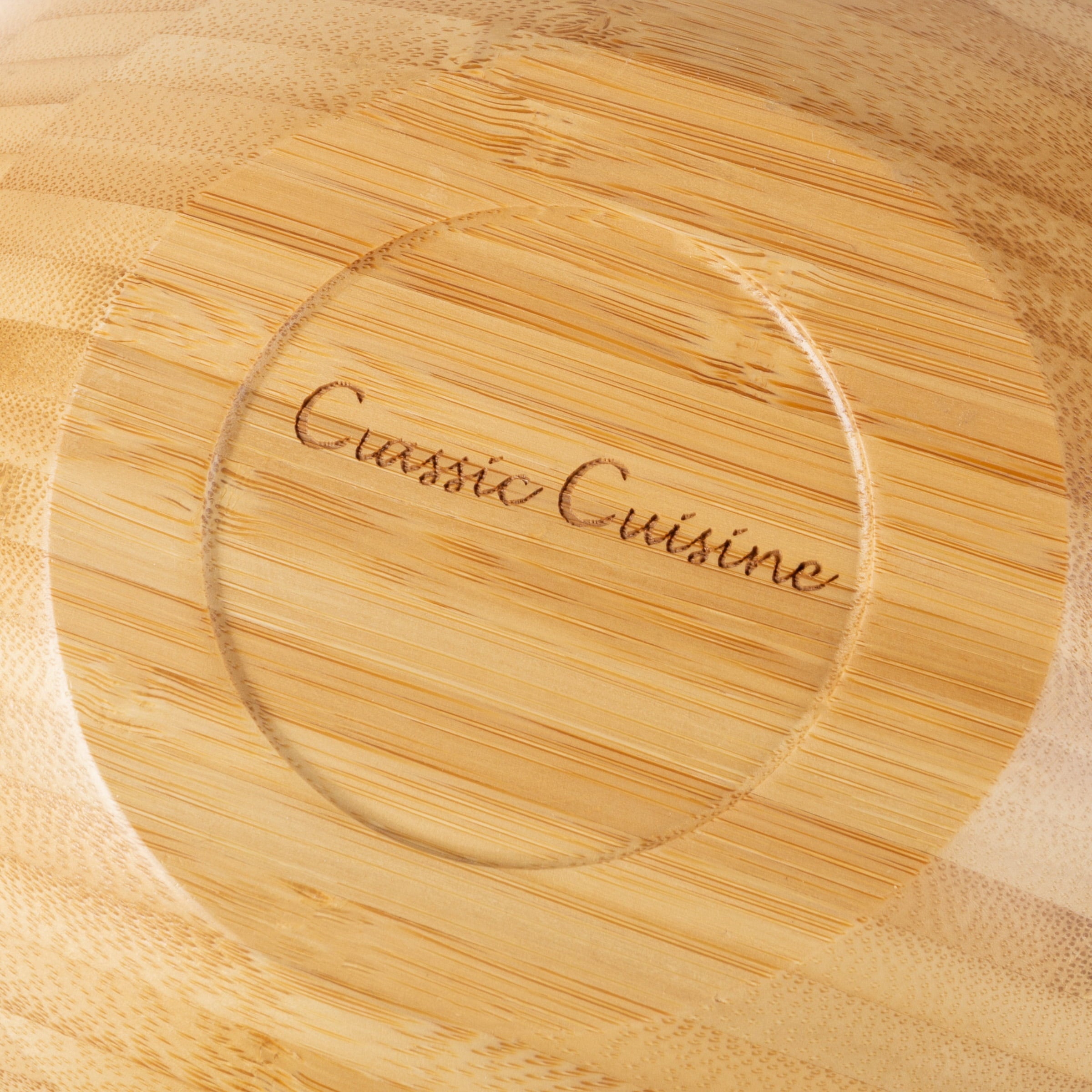 Classic Cuisine Large Bamboo Serving Bowl - Oval Wood Dish for Salad