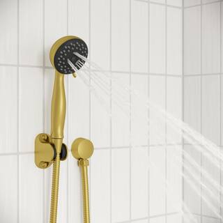 Pfister 3-Spray Patterns 3.09 in. Wall Mount Handheld Shower Head in Brushed Gold LG16-190BG