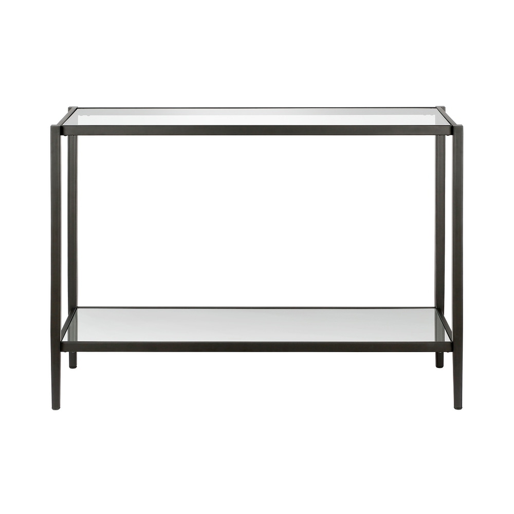 Hera Rectangular Console Table with Mirror Shelf