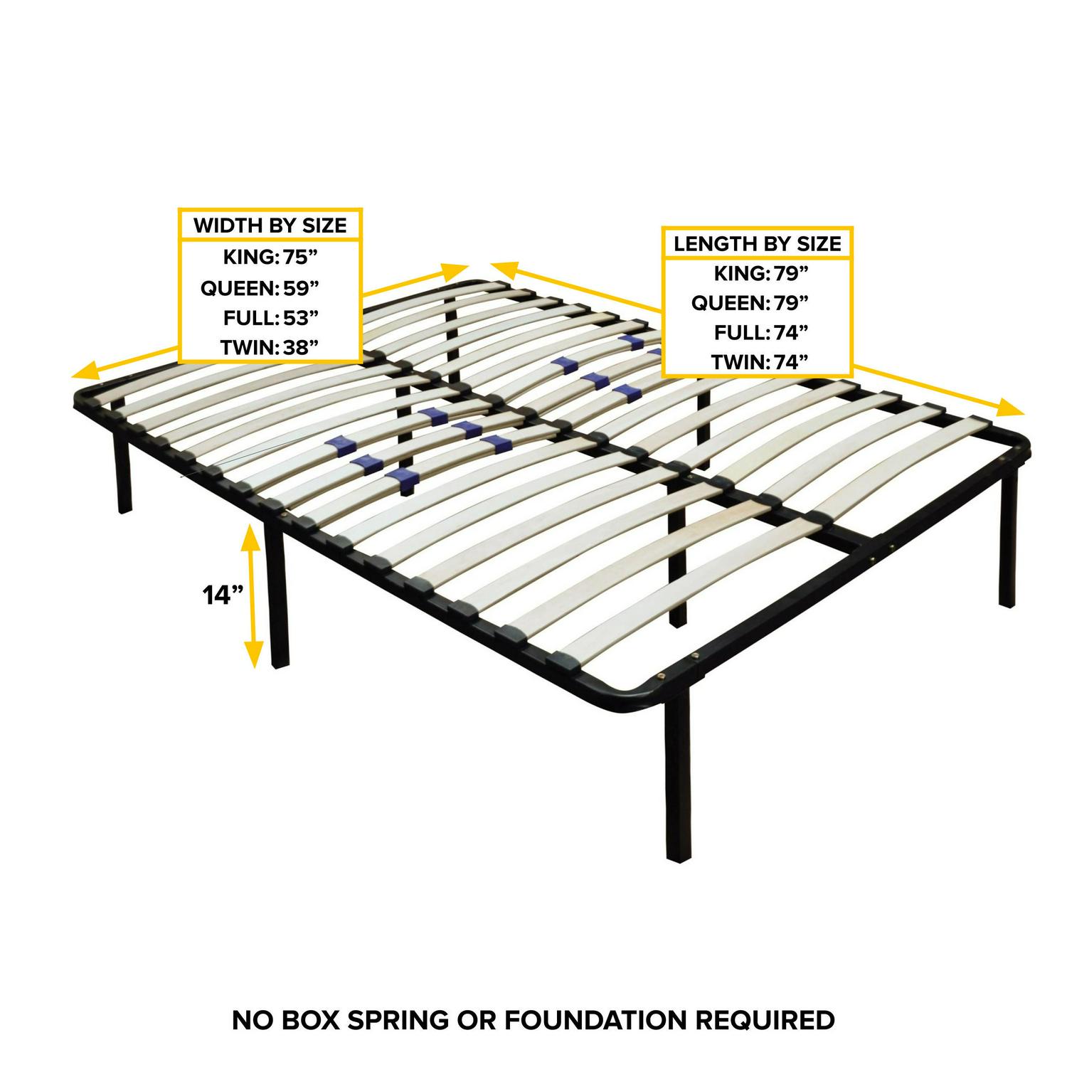 Boyd Sleep Euro 14 Platform Metal Bed Frame with Adjustable Lumbar Support， Queen