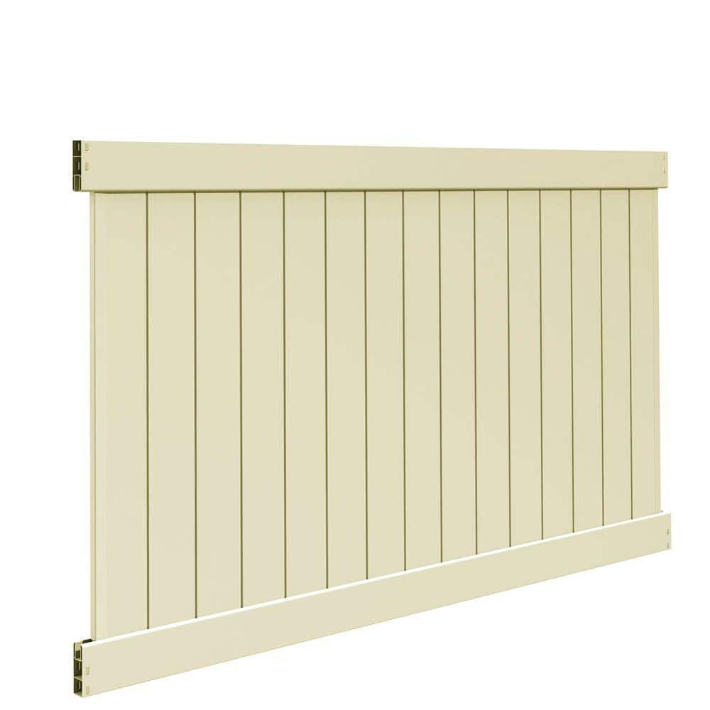 Barrette Outdoor Living Bryce 5 ft. H x 8 ft. W Sand Vinyl Un-Assembled Fence Panel 73014726