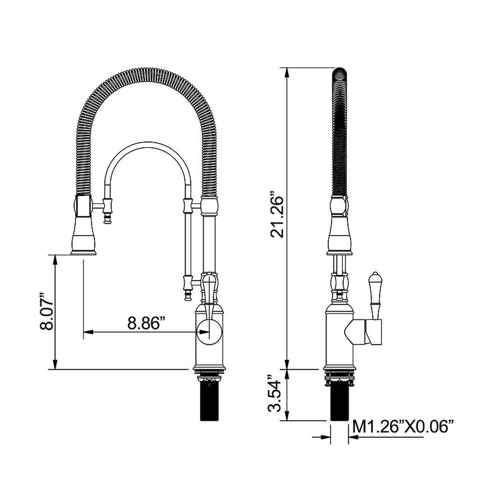 Tomfaucet Single-Handle Pull Down Sprayer Kitchen Faucet with Advanced 2-Setting Spray in Brushed Gold TFB0836BG